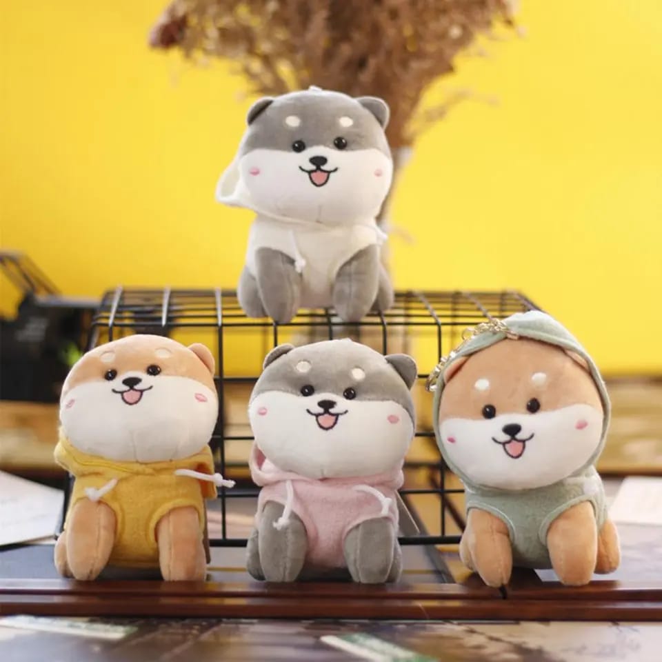 Cool Dog in a Hoodie Plush Keychain - Tinyminymo
