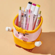 Load image into Gallery viewer, Top Angle of Kawaii Pen Holder containing Markers - Tinyminymo
