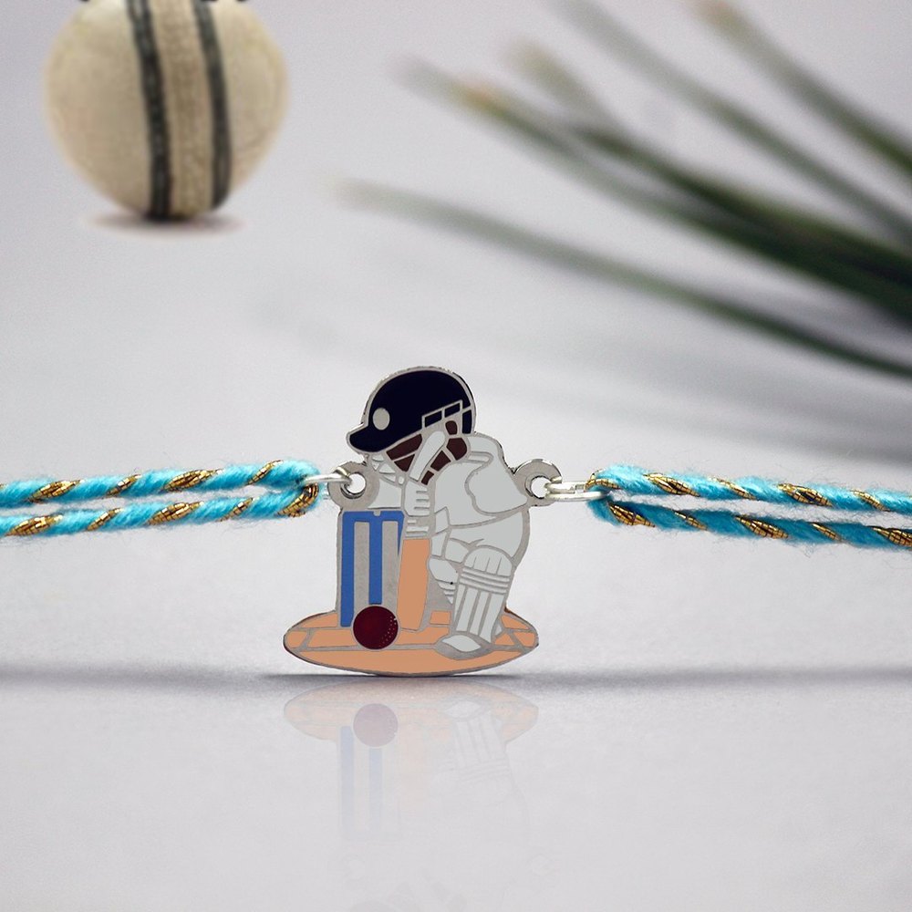 Cricket Lover Metal Rakhi - Tinyminymo