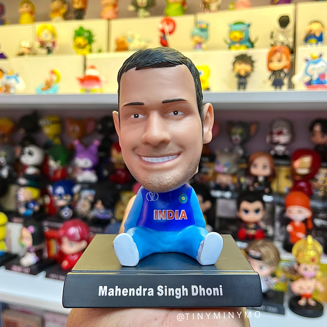 Bobblehead of Mahendra Singh Dhoni on a Hand - Tinyminymo