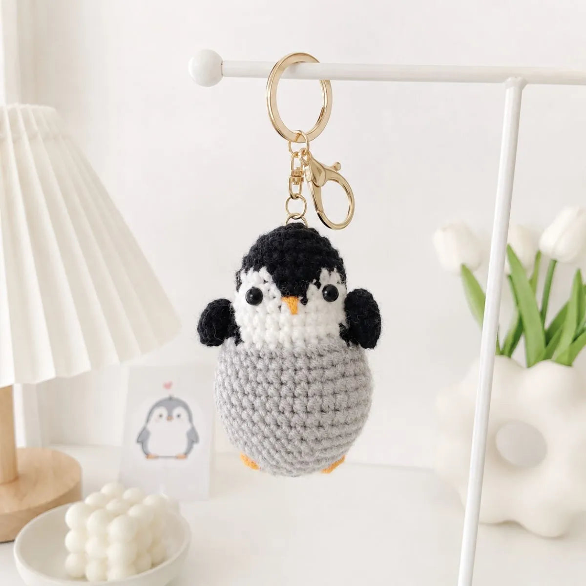 Penguin Crochet 3D Keychain - Tinyminymo 
