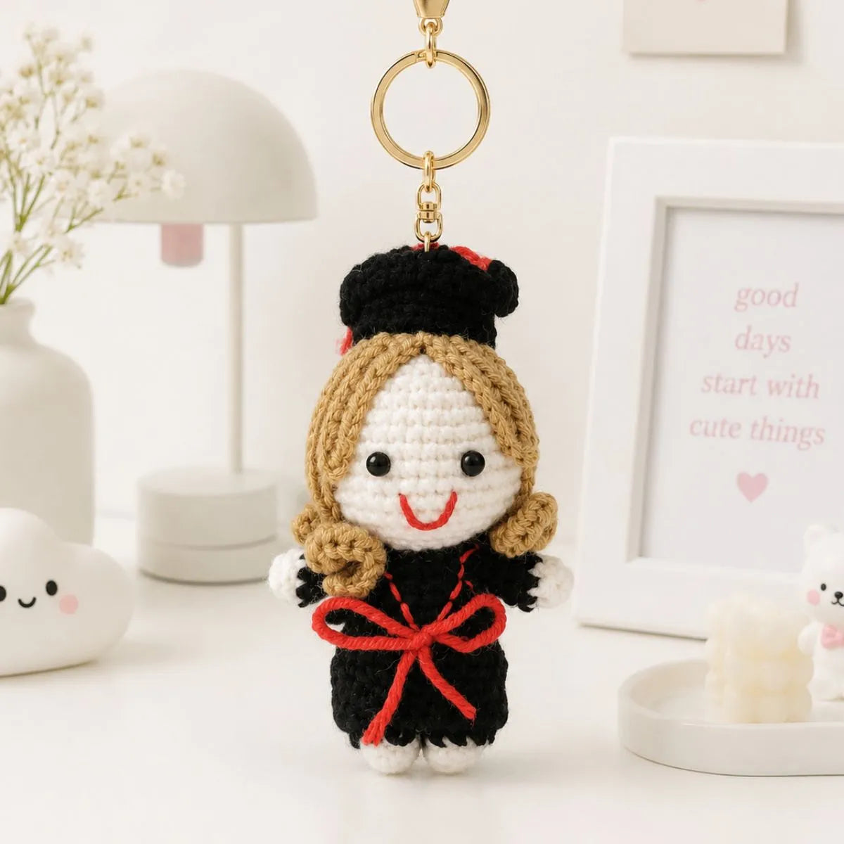 Graduation Girl Design Crochet Keychain - Tinyminymo