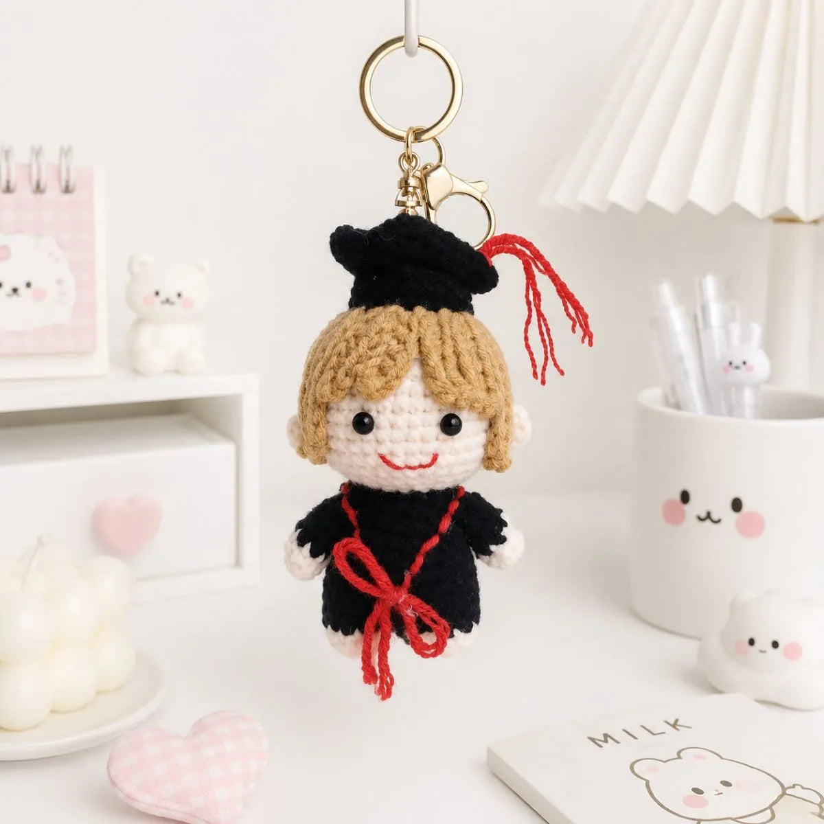 Graduation Boy Crochet Keychain - Tinyminymo