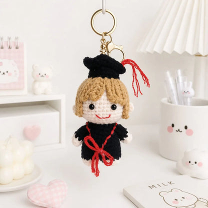 Graduation Boy Crochet Keychain - Tinyminymo