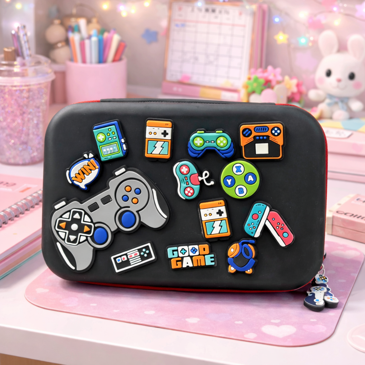 Black Color Smiggle Pouch in Gaming Design - Tinyminymo