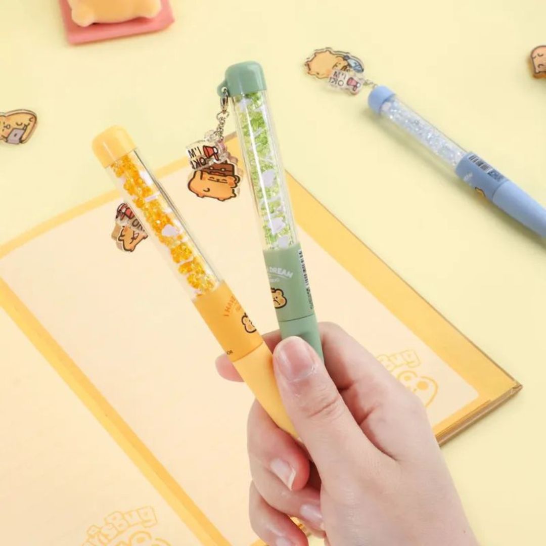 Two Crystal Bear Charm Pen - Tinyminymo