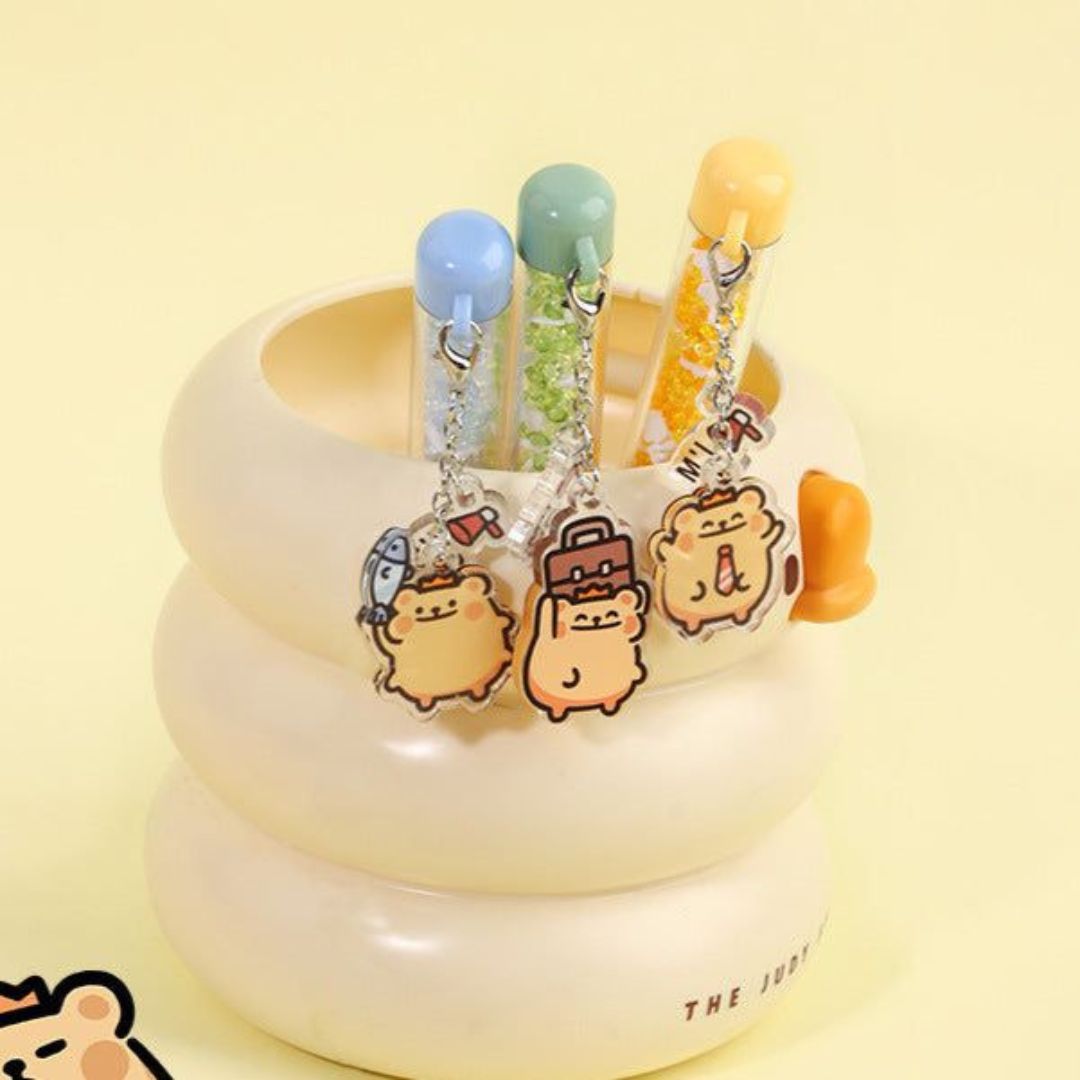 3 Color Of Bear Charm Gel Pen - Tinyminymo