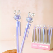 Two Crystal Bunny Mechanical Pencil in Purple Color - Tinyminymo