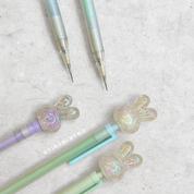 Crystal Bunny Mechanical Pencil on a Light Gray Surface - Tinyminymo