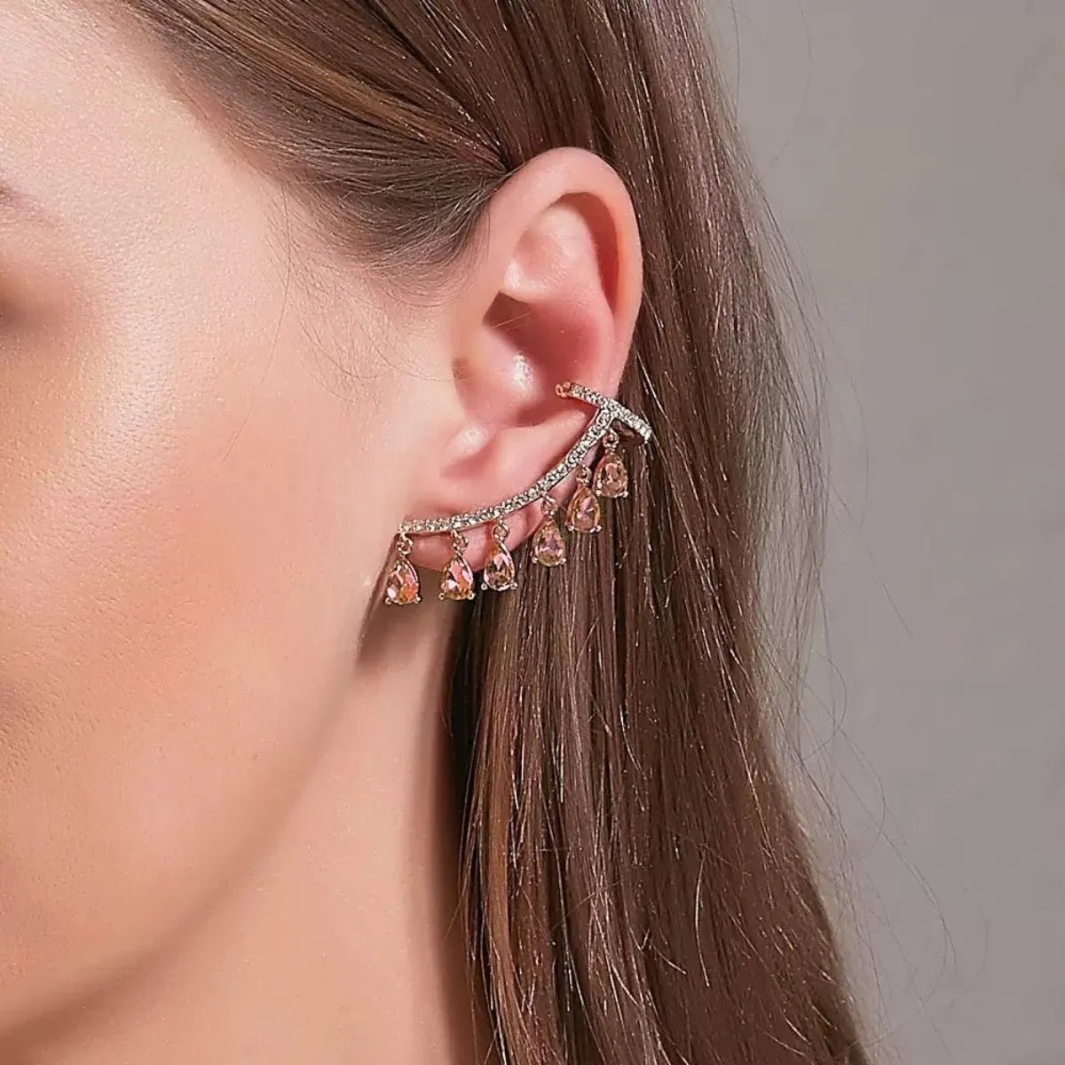 Close up Crystal Ear Cuff Earring - Tinyminymo