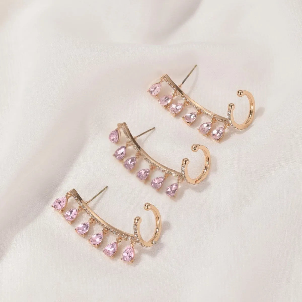 Three Crystal Ear Cuffs - Tinyminymo