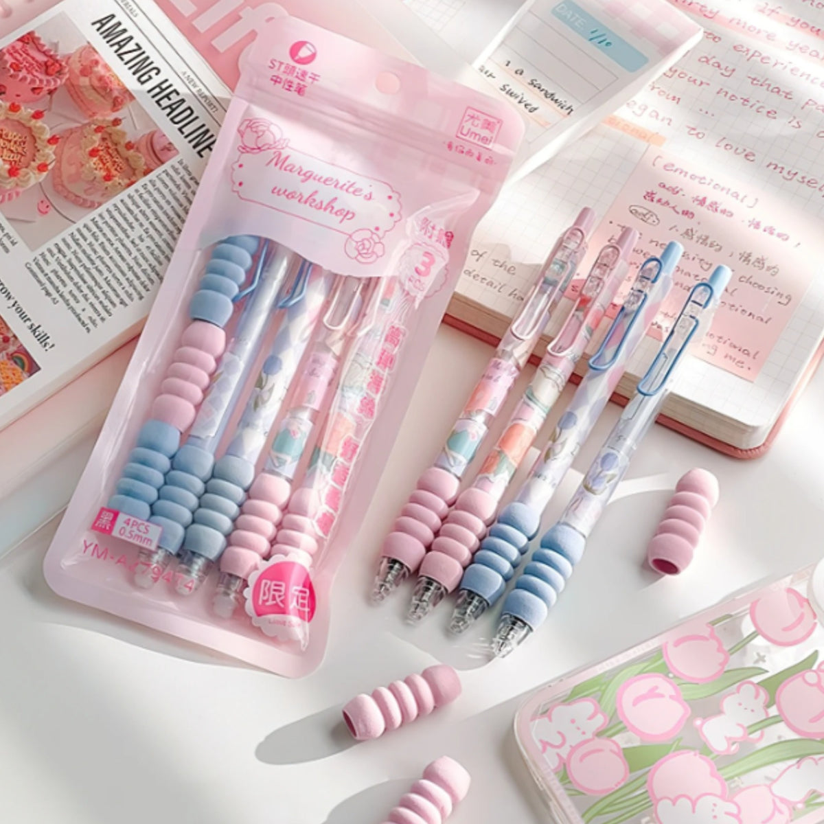 Cushion Grip Floral Gel Pen - Tinyminymo