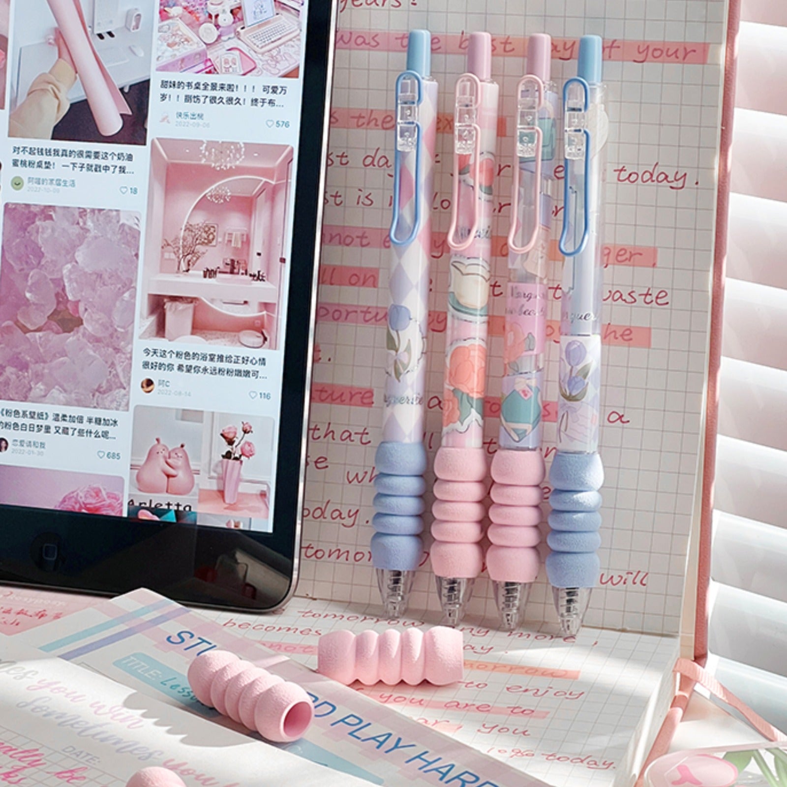 Cushion Grip Floral Gel Pen - Tinyminymo