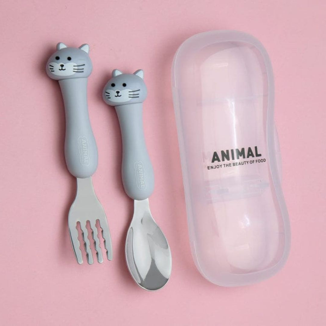 Cute Animal Fork Set, Cat Variant - Tinyminymo