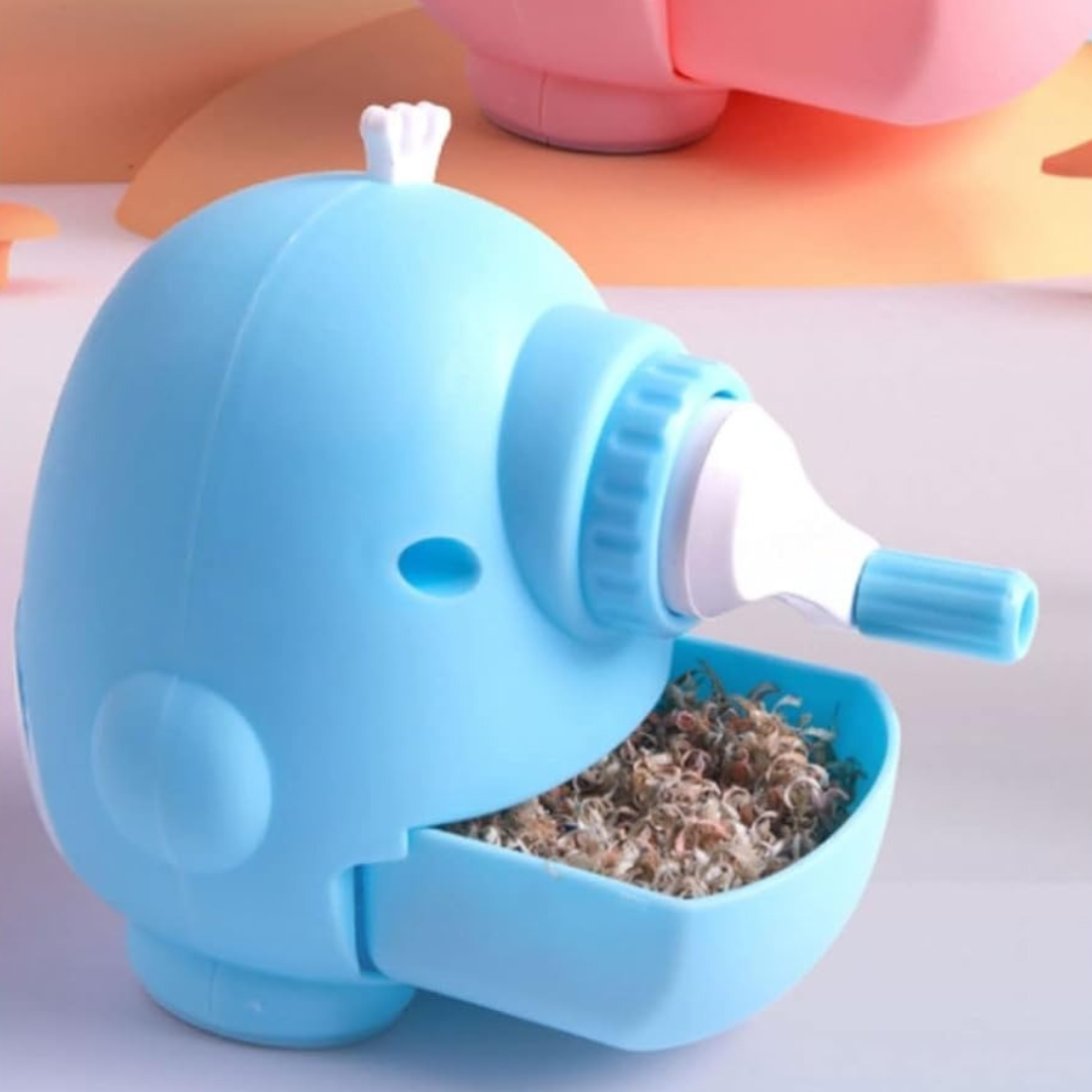Blue Cute Animal Mechanical Sharpener with Open Dust Compartment - Tinyminymo
