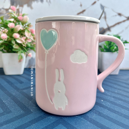 Cute Animal Mug with Lid and Spoon - Tinyminymo