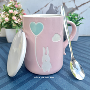 Cute Animal Mug with Lid and Spoon - Tinyminymo