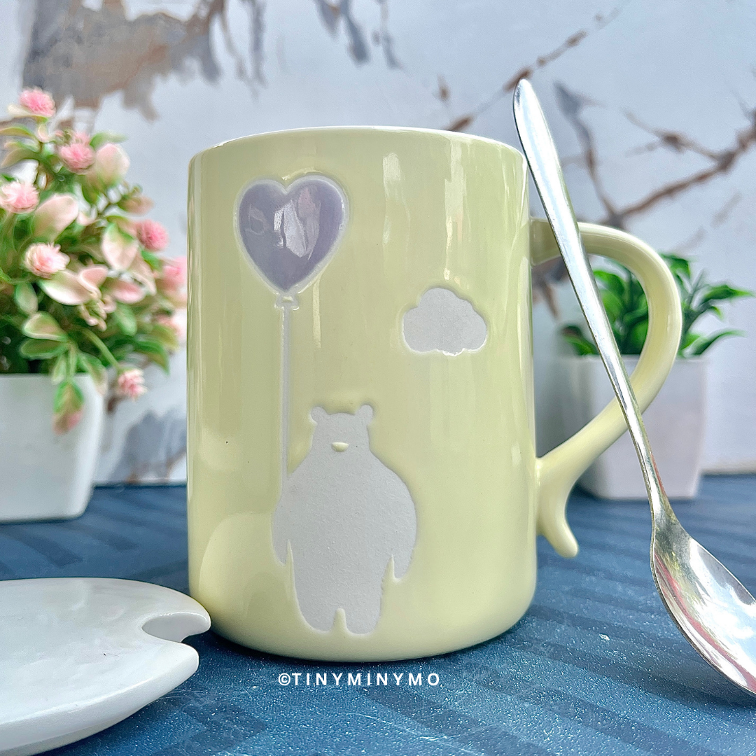 Cute Animal Mug with Lid and Spoon - Tinyminymo