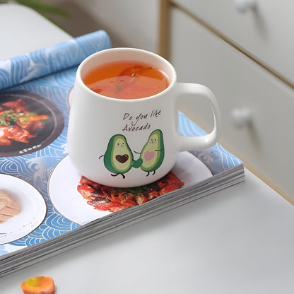 Cute Avacado Mug with Lid and Spoon - Tinyminymo