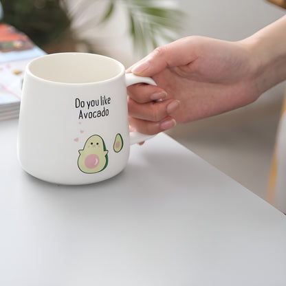 Cute Avacado Mug with Lid and Spoon - Tinyminymo