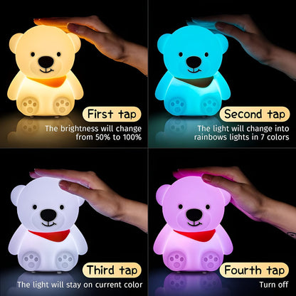Cute Bear Silicone Night Light - Tinyminymo