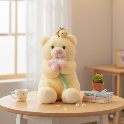 Off White Cute Bear Soft Toy - Tinyminymo