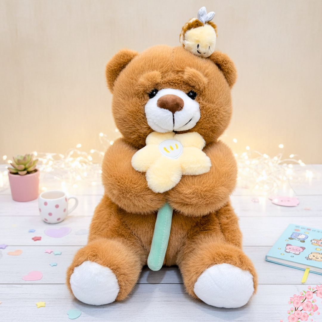 Brown Color in Cute Bear Soft Toy - Tinyminymo