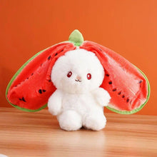 Load image into Gallery viewer, Cute Bunny Plush Toy in Watermelon Design open- Tinyminymo
