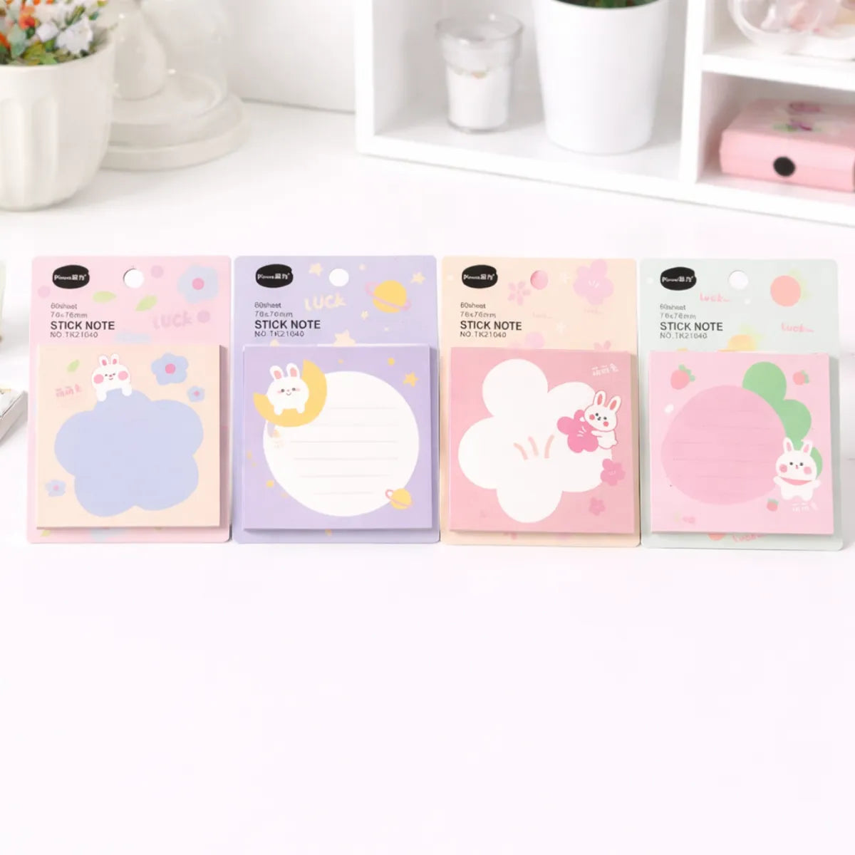 Four Designs of Bunny Sticky Notes - Tinyminymo