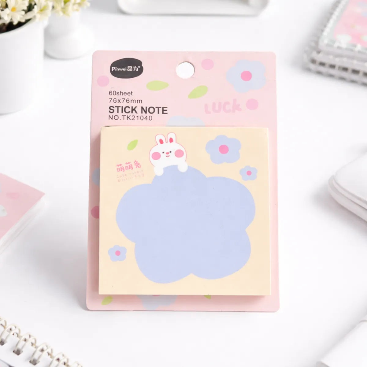 Peach Color Bunny Sticky Notes - Tinyminymo