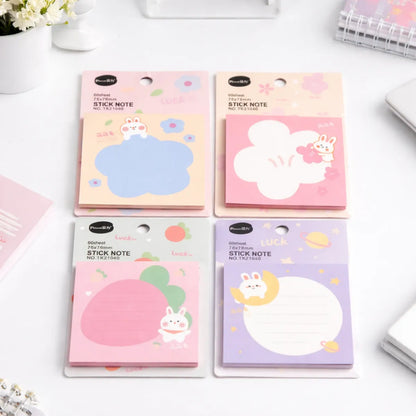 Four Colorful Bunny Sticky Notes - Tinyminymo