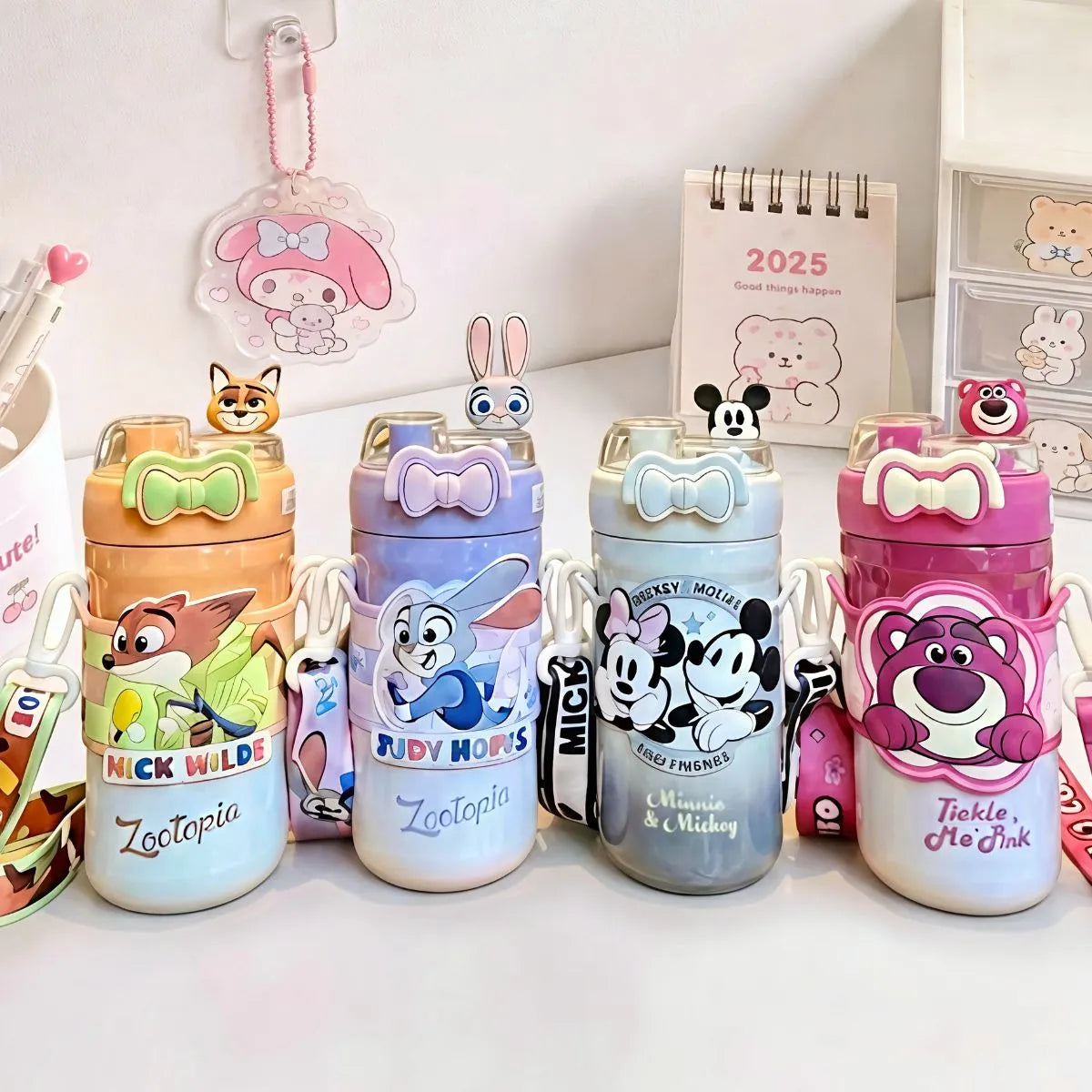 Four Designs of Cartoon Dual Water Bottles - Tinyminymo