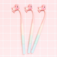 Load image into Gallery viewer, Three Pink Cute Dino Dancing Pen on a Pink Grid Background - Tinyminymo
