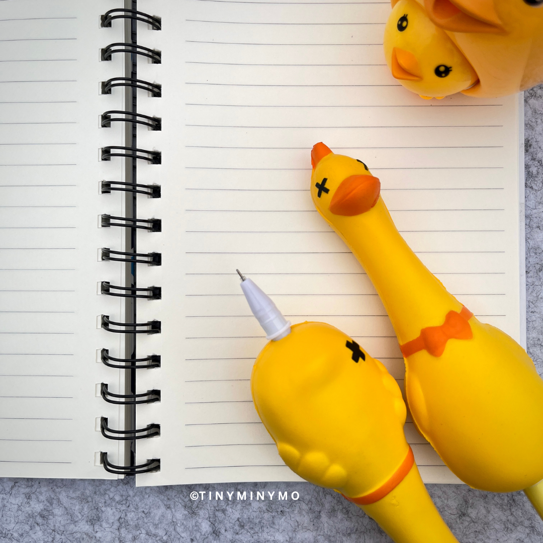 Yellow Duck Shaped Pens - Tinyminymo