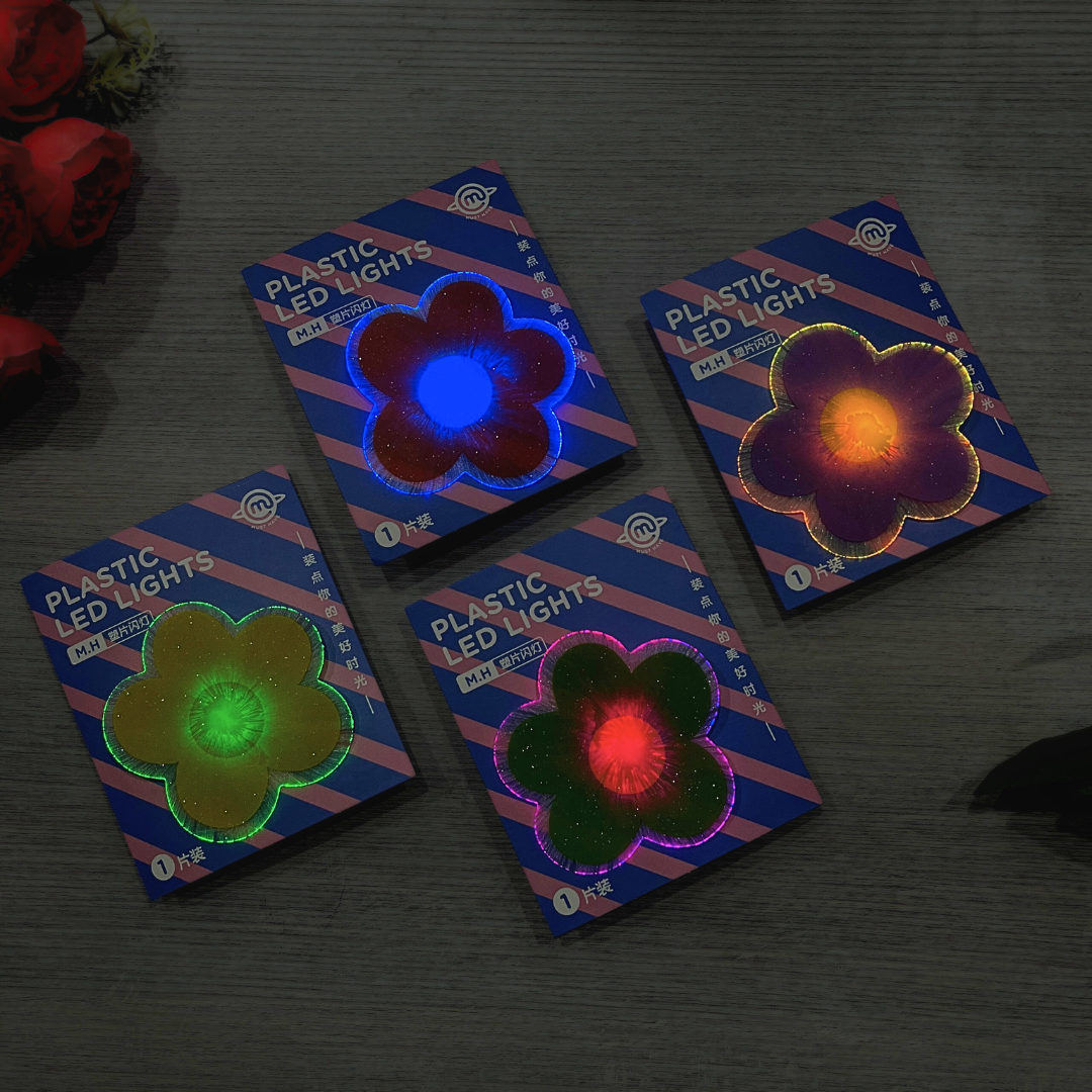 Four Cute Flower Stick on Light with Light on - Tinyminymo