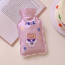Load image into Gallery viewer, Pink Cute Hot Water Bag cover with cartoon bear print on a light surface - Tinyminymo
