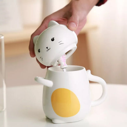 Cute Japanese Kitty 3D Ceramic Mug - Tinyminymo