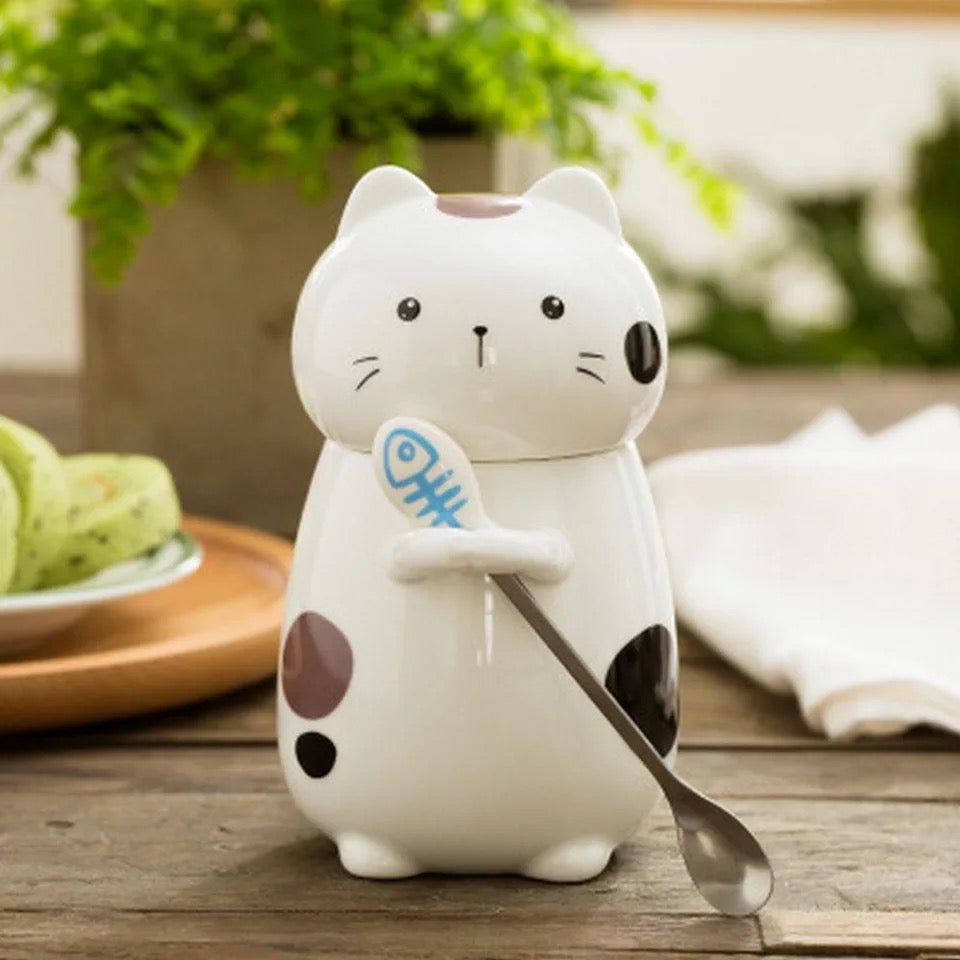 Cute Japanese Kitty 3D Ceramic Mug - Tinyminymo