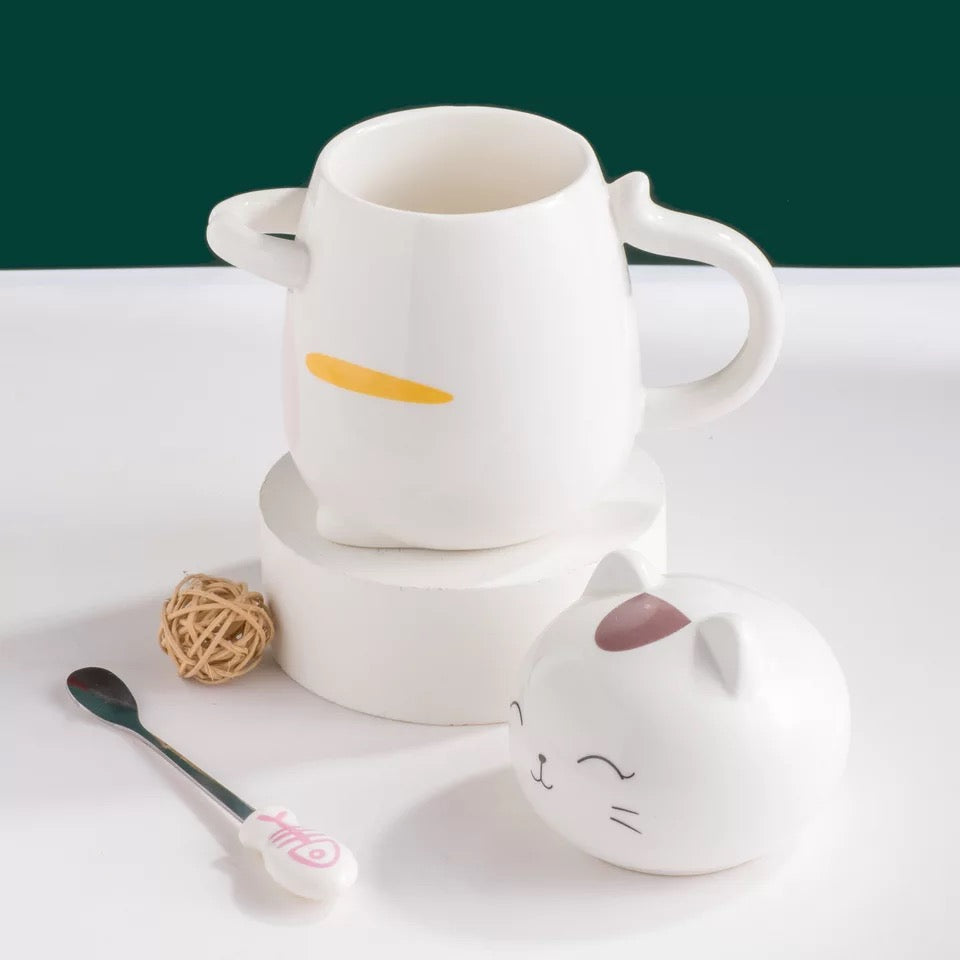 Cute Japanese Kitty 3D Ceramic Mug - Tinyminymo