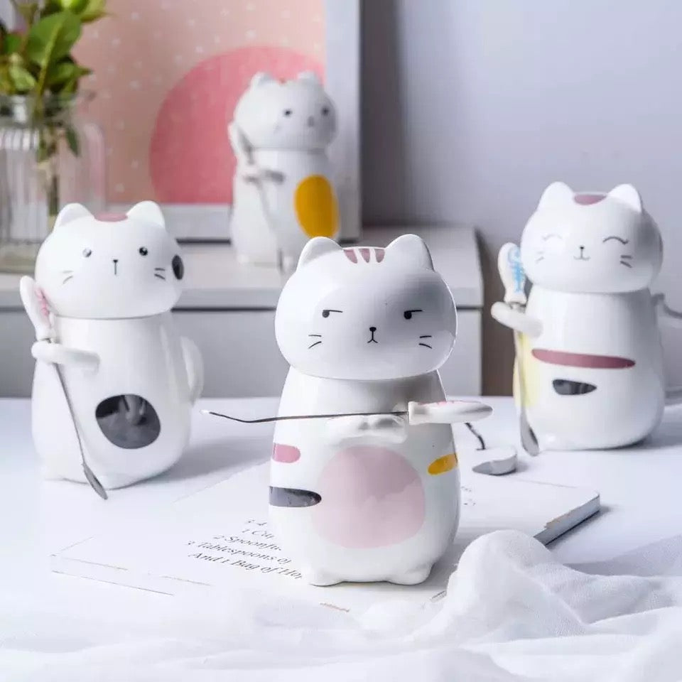 Cute Japanese Kitty 3D Ceramic Mug - Tinyminymo