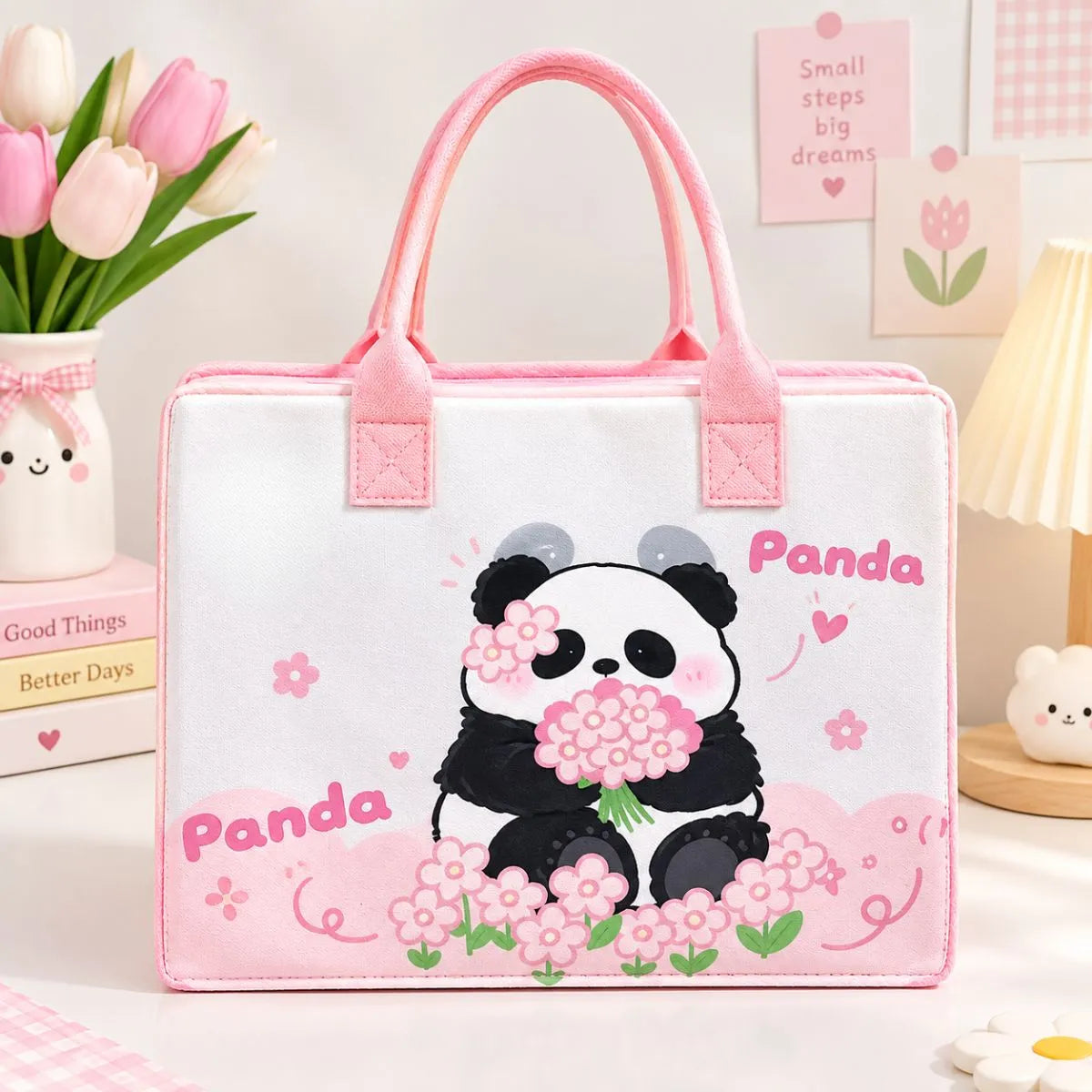 Pink Bag in Panda Design - Tinyminymo