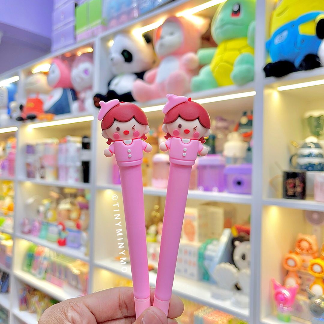 Two Pink Cute Kawaii Girl Pen - Tinyminymo