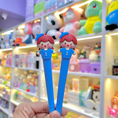Two Blue Color Cute Kawaii Girl Pen - Tinyminymo