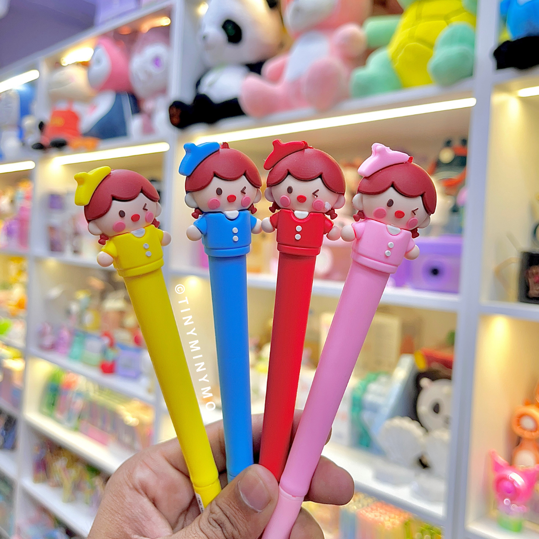 Four Cute Kawaii Girl Pen in Different Colors - Tinyminymo