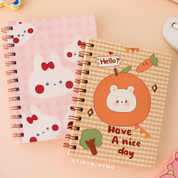 Two Cute Kawaii Notebook on a Peach Background - Tinyminymo
