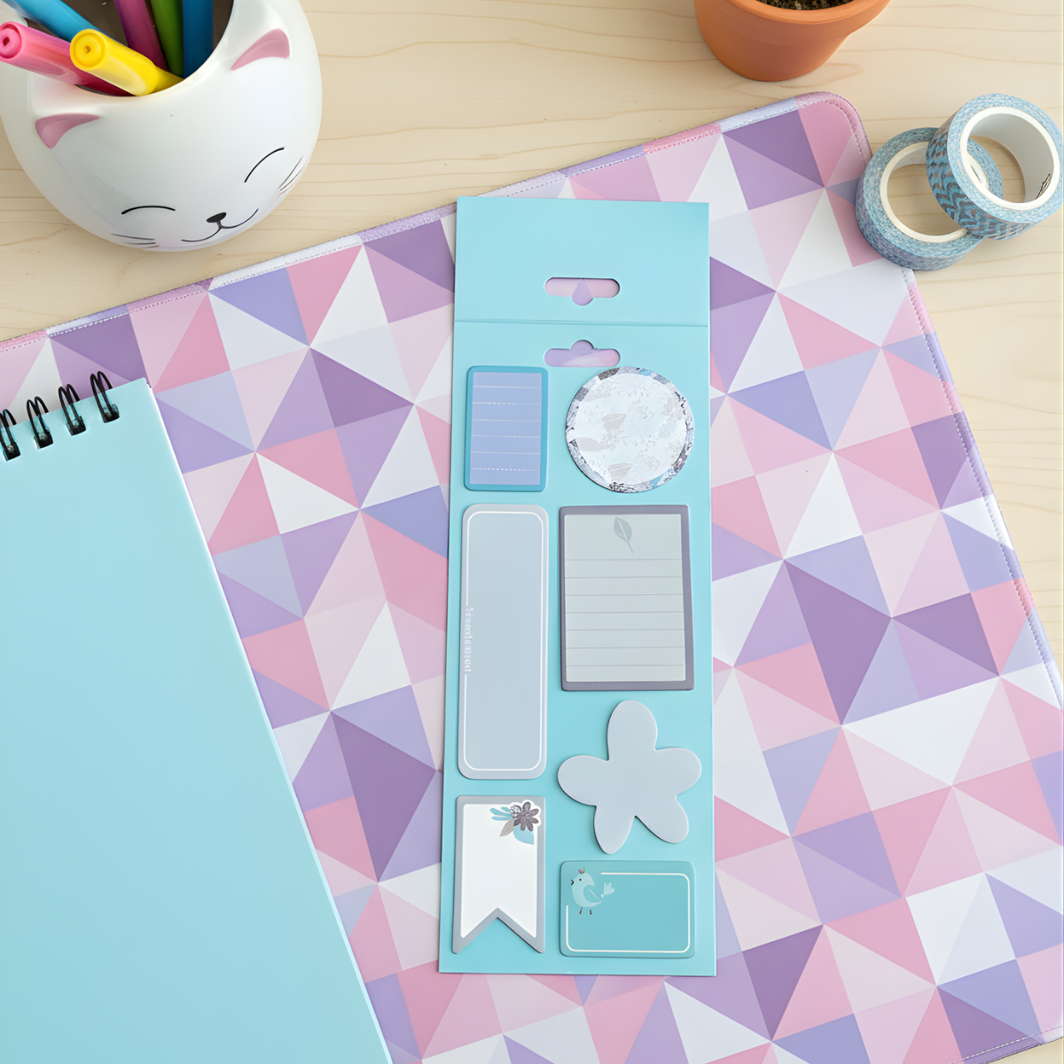 Green color sticky note on a pattern surface - Tinyminymo