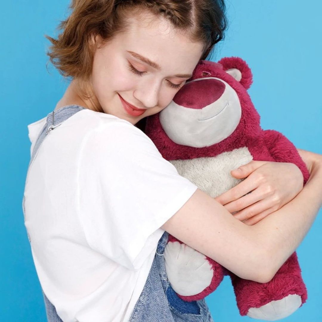 Girl Kid Adoring her Lotso Bear Soft Toy - Tinyminymo