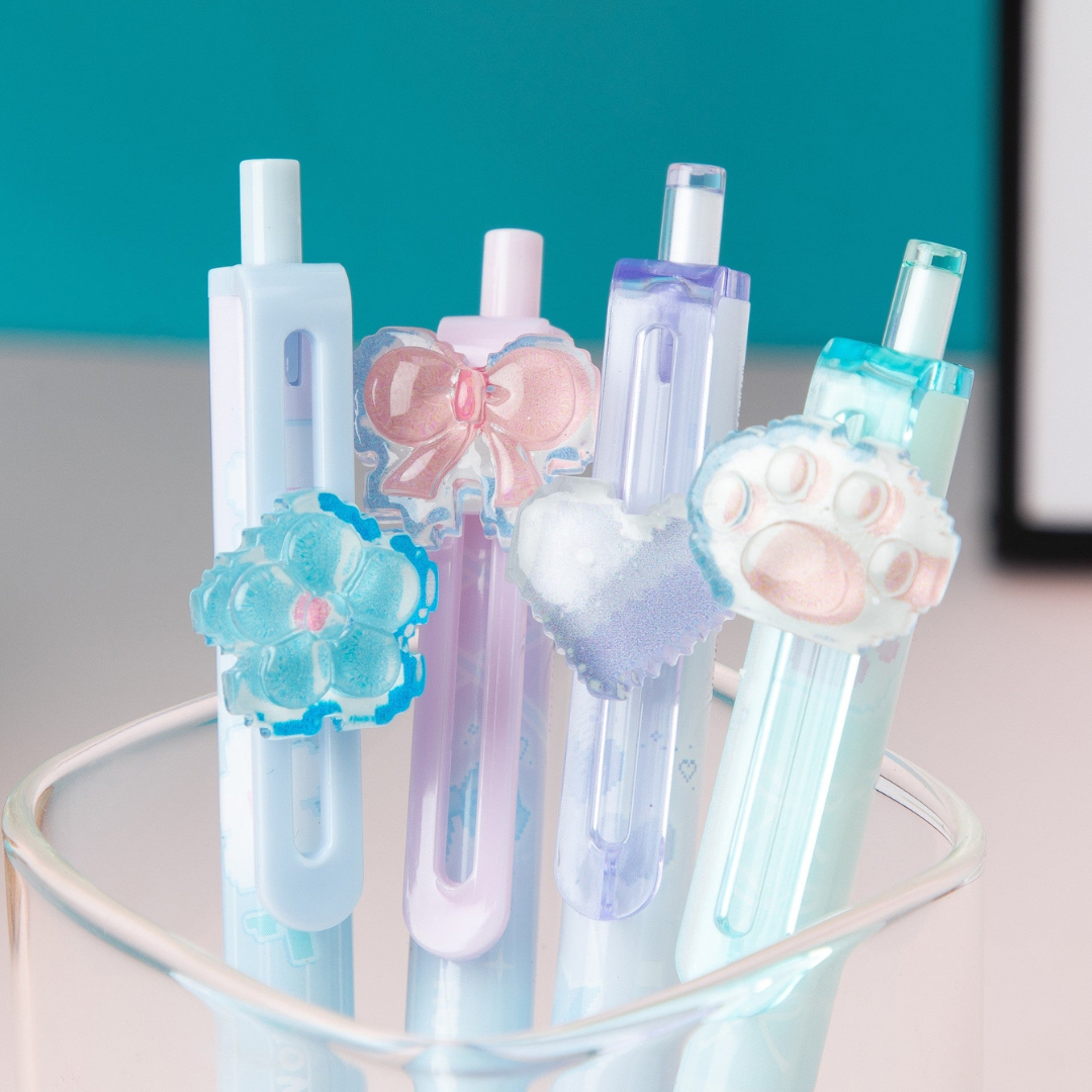 Closeup of Cute Mechanical Pencil Charms, all 4 Designs - Tinyminymo