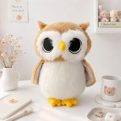 Beige Owl Soft Toy - Tinyminymo