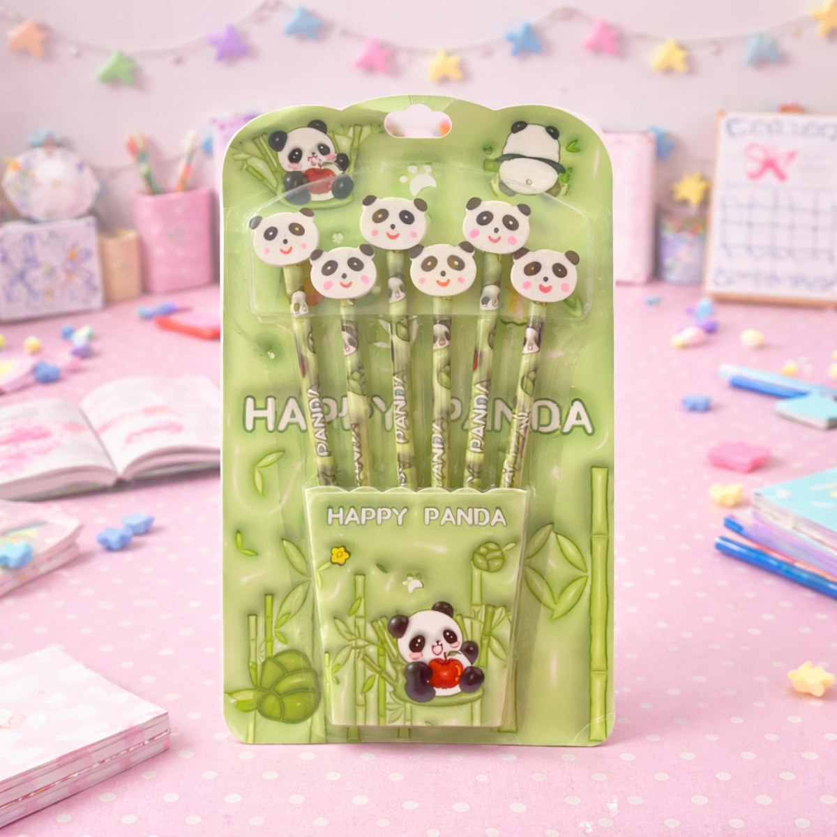 Pack of Panda Pencil Set in Green Packaging - Tinyminymo